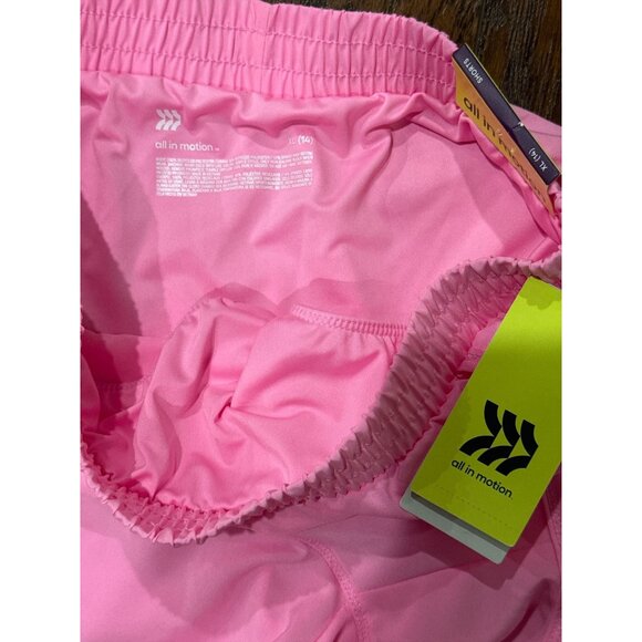 NWT All In Motion Girls Shorts Size XL Pink Athletic Mid-Rise Built-In Liner - Picture 4 of 6